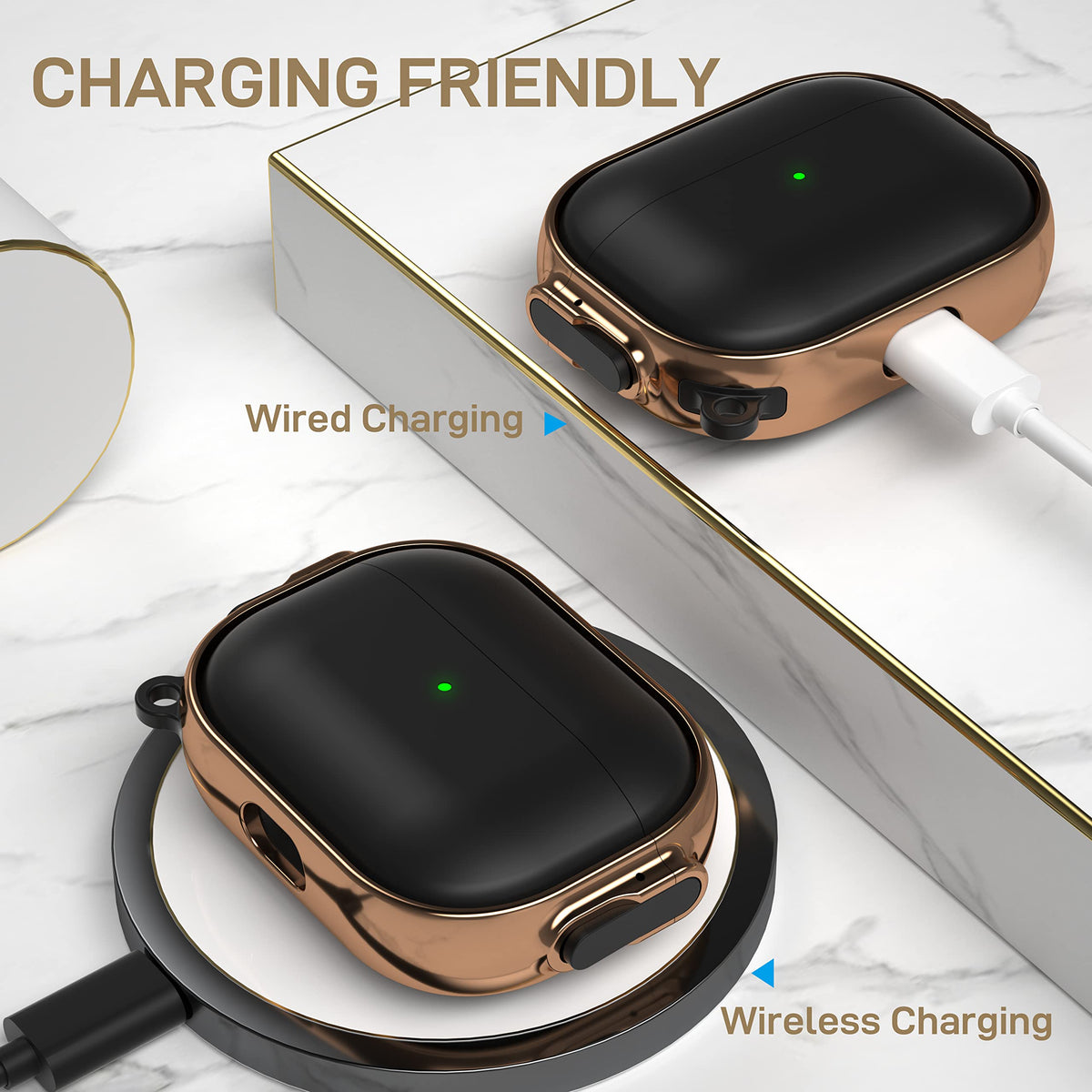 Maxjoy AirPods Pro case with carabiner for backpack attachment