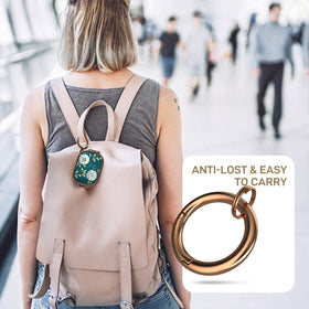 Maxjoy AirPods Pro case includes carabiner and keychain for attachment.