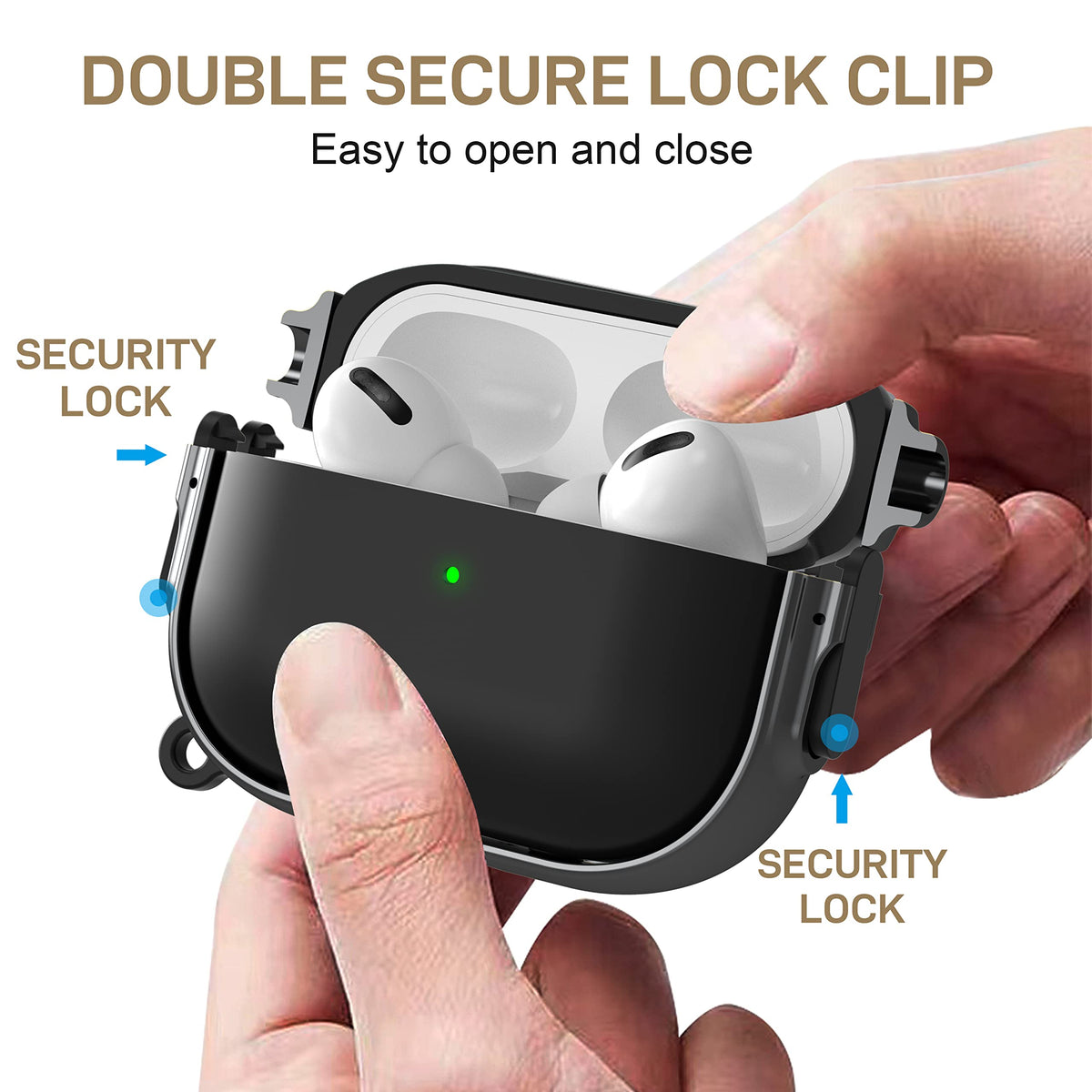 Maxjoy AirPods Pro case lock shockproof shell protects against daily drops