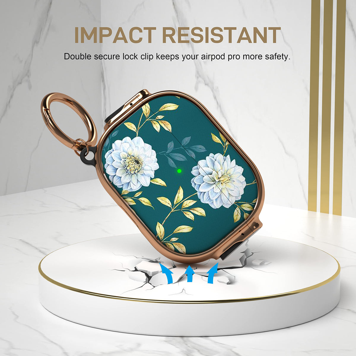 Maxjoy floral AirPods Pro case ideal for travel and storage.
