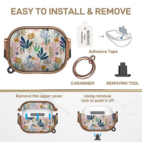 Maxjoy AirPods Pro Leaf case carabiner clip allows easy attachment to bags.