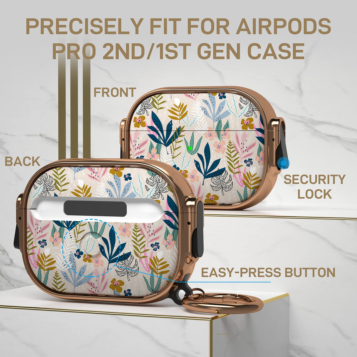 Maxjoy AirPods Pro Leaf case lock-clip enables quick, secure closure.