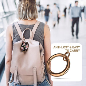 Maxjoy AirPods Pro rose back view shows port access and LED visibility.
