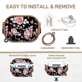 Maxjoy AirPods Pro rose pairing button access keeps the reset button reachable.