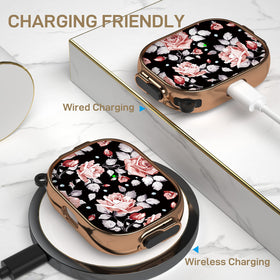 Maxjoy AirPods Pro rose wireless charging cutouts allow charging with the case on.