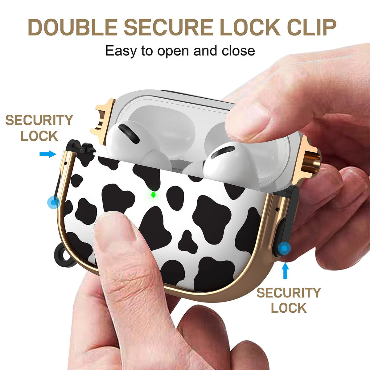 Maxjoy AirPods Pro case with carabiner attachment for bags