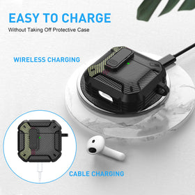 Front LED visible through Maxjoy AirPods 4 case indicating charging status