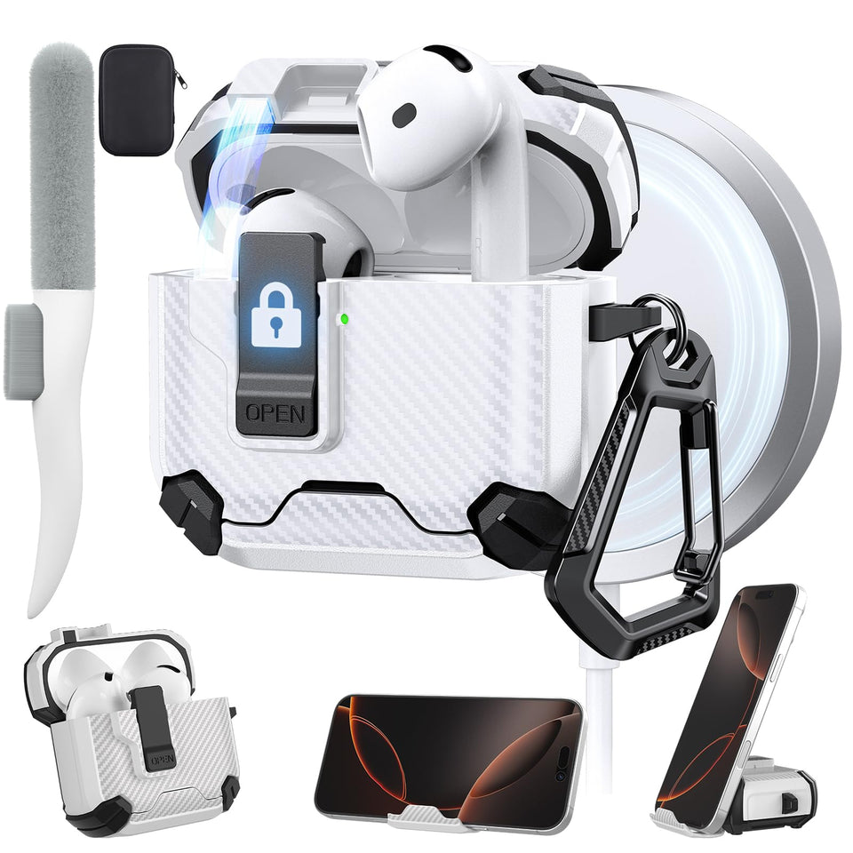 Maxjoy AirPods 4 case front view with secure lid