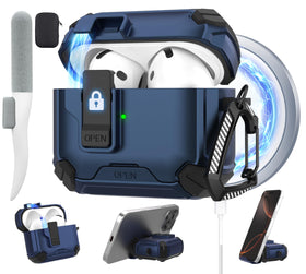 Maxjoy AirPods 4 case front view demonstrates slim protection and easy access