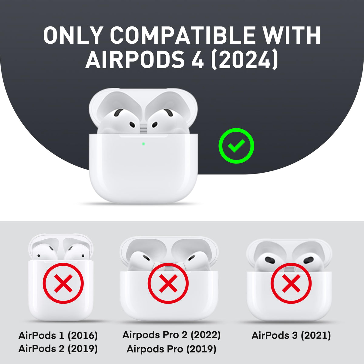 Maxjoy AirPods 4 case with keychain attachment for travel.