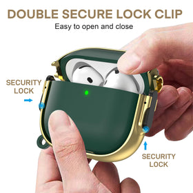 Maxjoy AirPods 4 case lock closeup with quick-release mechanism