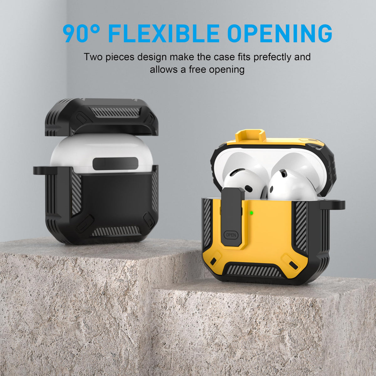 Maxjoy AirPods 4 Case with Lock, included items demonstrate complete set