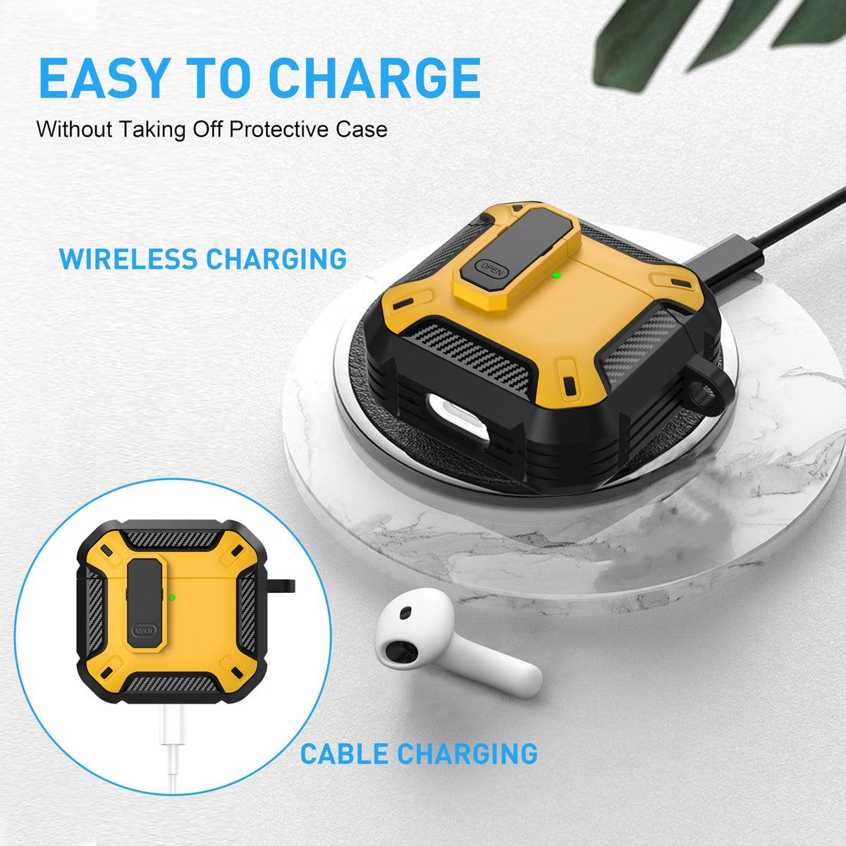 Maxjoy AirPods 4 Case with Lock, top-open design for quick access
