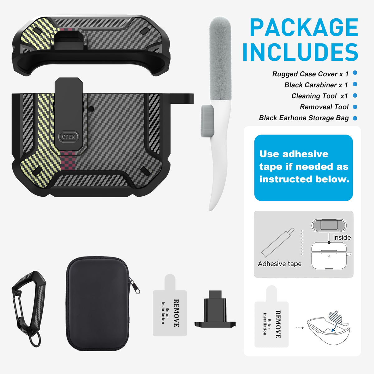 Removal tool included with Maxjoy AirPods 4 case for quick maintenance