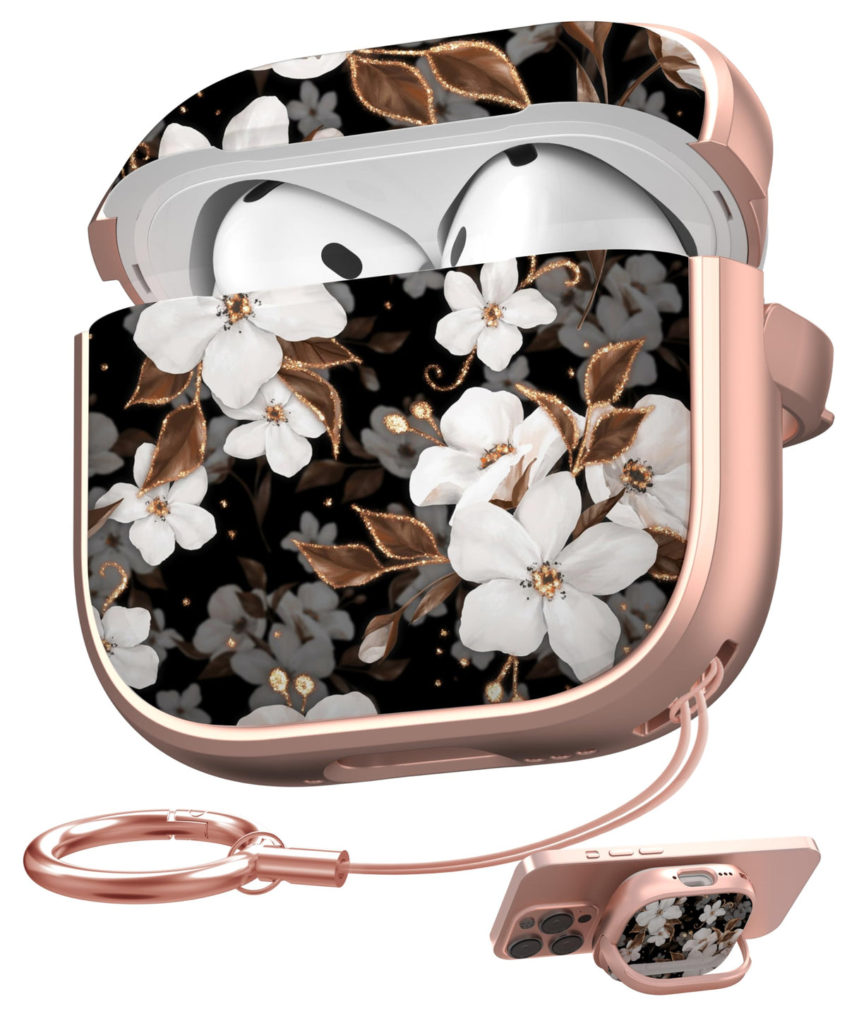 Maxjoy front view of AirPods 4 case showing LED visibility and protection