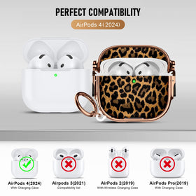 Maxjoy AirPods 4 leopard gold case interior protection
