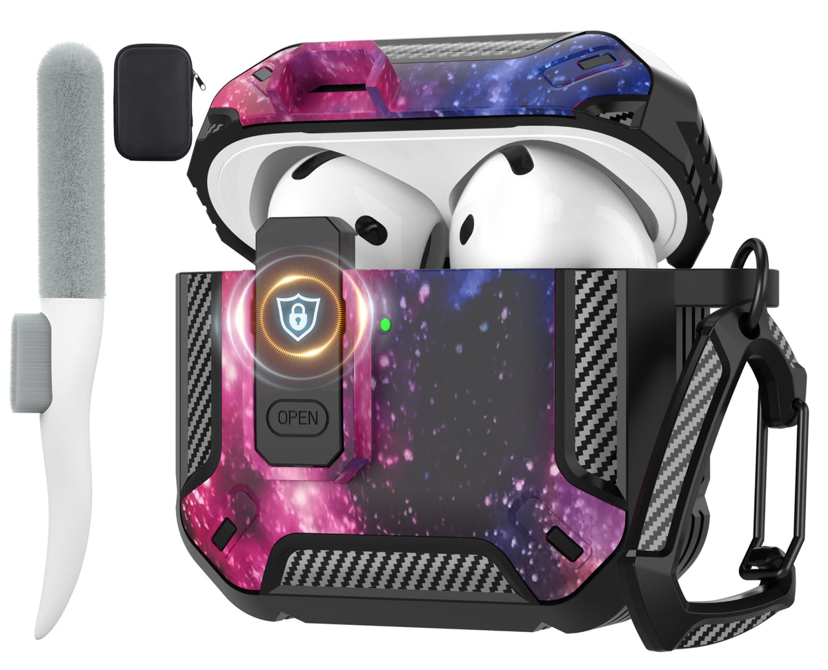 Maxjoy AirPods 4 Starry Sky case front view protects the charging case from scratches