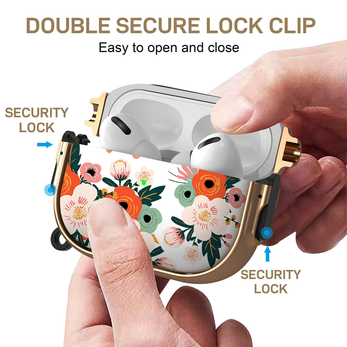 Maxjoy floral AirPods Pro case shockproof shell protects on-the-go drops.