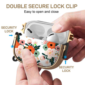 Maxjoy floral AirPods Pro case shockproof shell protects on-the-go drops.