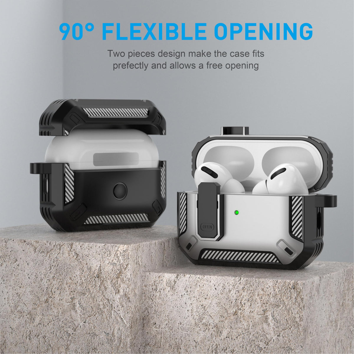 Maxjoy case clipped to backpack with carabiner for hands-free carry convenience