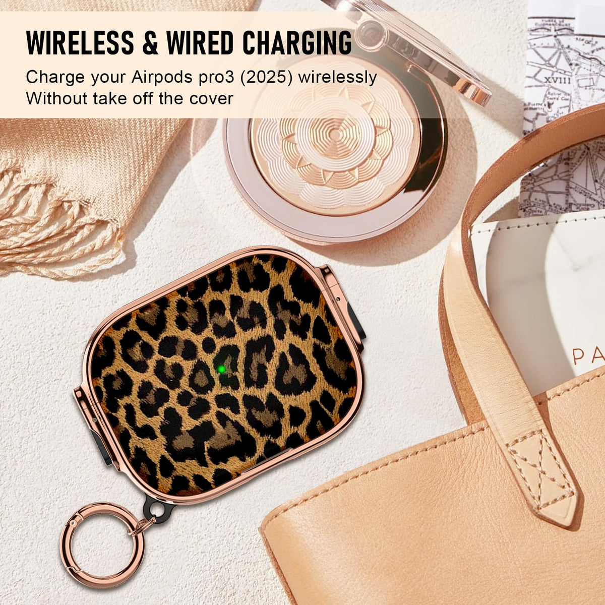 Maxjoy leopard keychain attachment adds portability and style