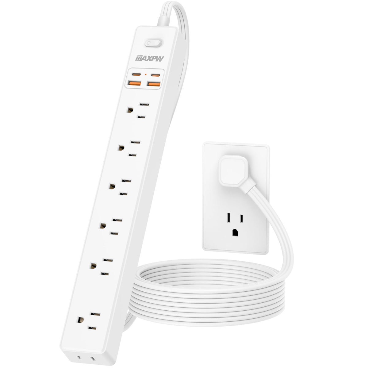 Maxpw 45-degree right-angle plug frees outlet space
