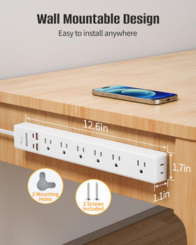 Maxpw wall-mountable power strip keeps workspace organized