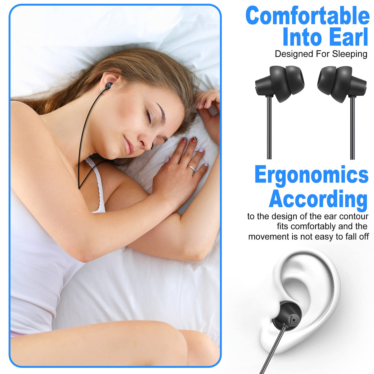 MAXROCK bed headphones block background noise for peaceful listening.