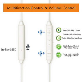 MAXROCK inline mic and volume control detail for quick hands-free calls benefit