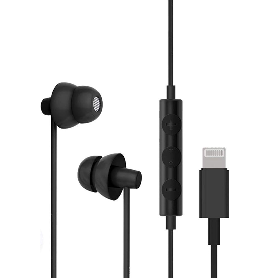 MAXROCK Lightning Sleep Earphones front view, lightweight and comfortable for side sleeping.