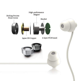 MAXROCK earbuds used by a side sleeper illustrating low-profile comfort benefit