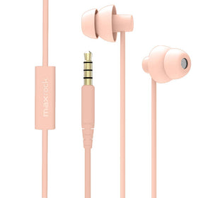 MAXROCK ultra-soft silicone earbuds in coral pink offering secure all-day comfort