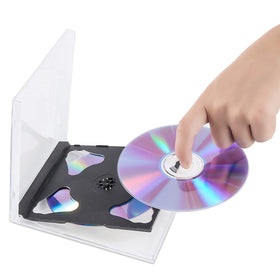 Maxtek two discs in case open showing secure dual-disc capacity benefit