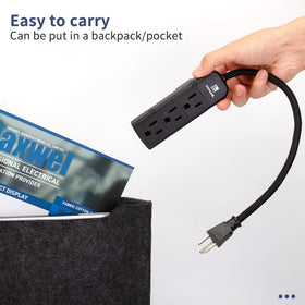 Maxwel Manufacturing shown in hand for scale to show mini size and portable convenience