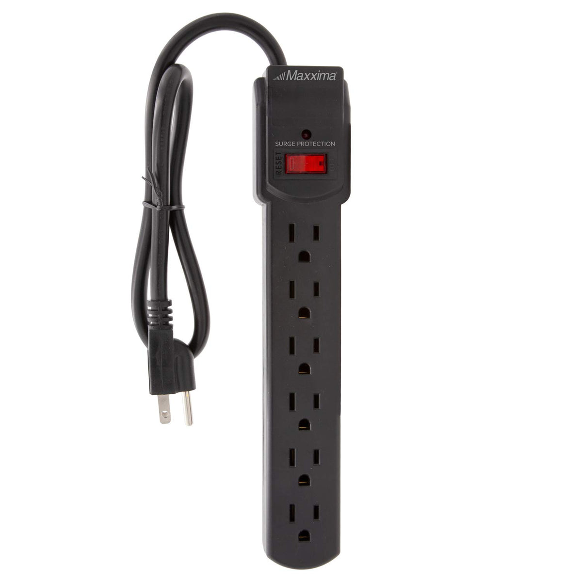 Maxxima top view showing six grounded outlets to power multiple electronics safely