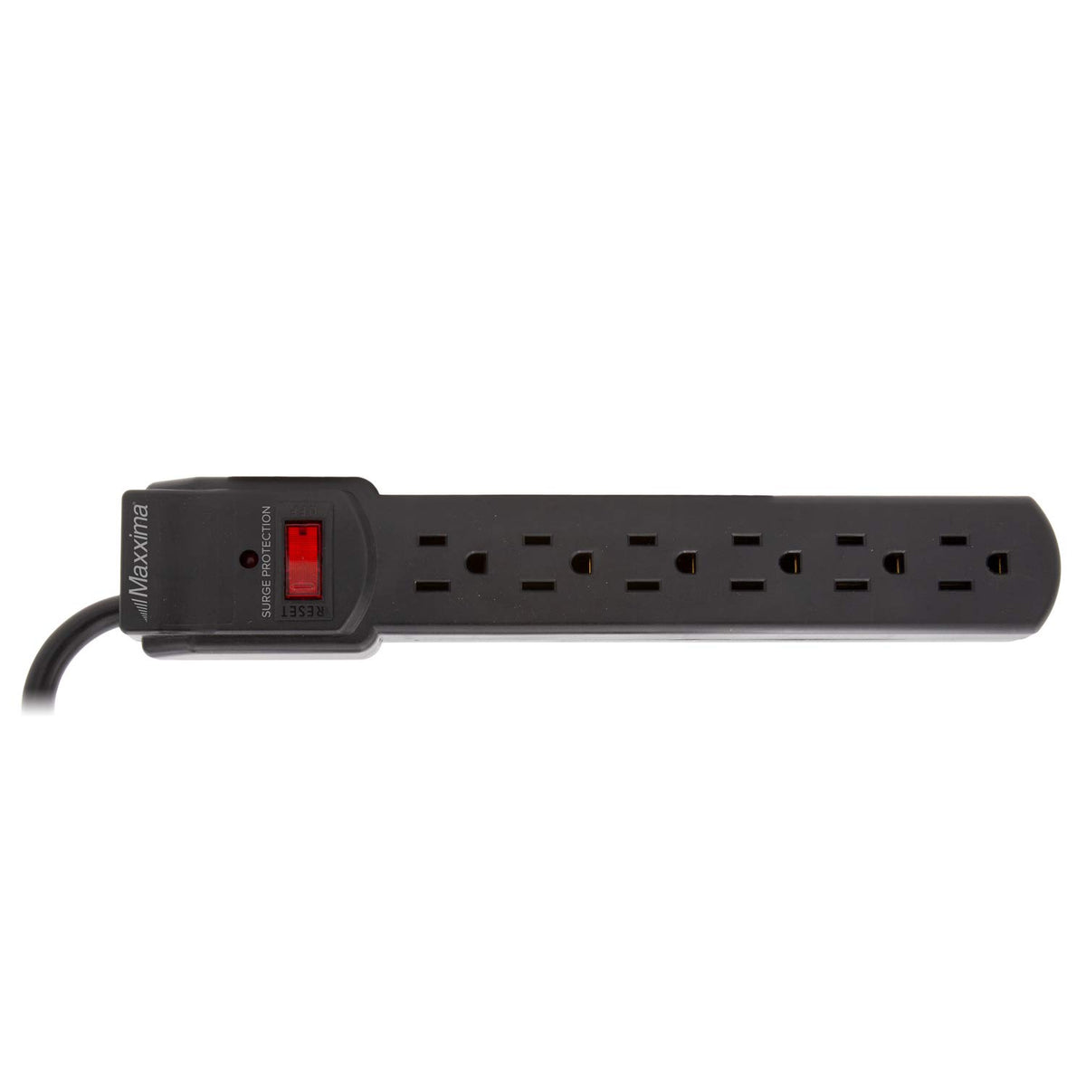 Maxxima close-up of red illuminated on/off switch for visible power control and easy access
