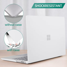 Matte clear finish preserves the device's branding while offering subtle protection.