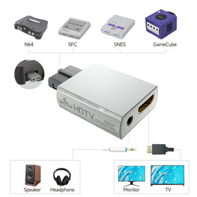 MAYFLASH N64 to HDMI adapter 3.5mm audio jack for headphones.