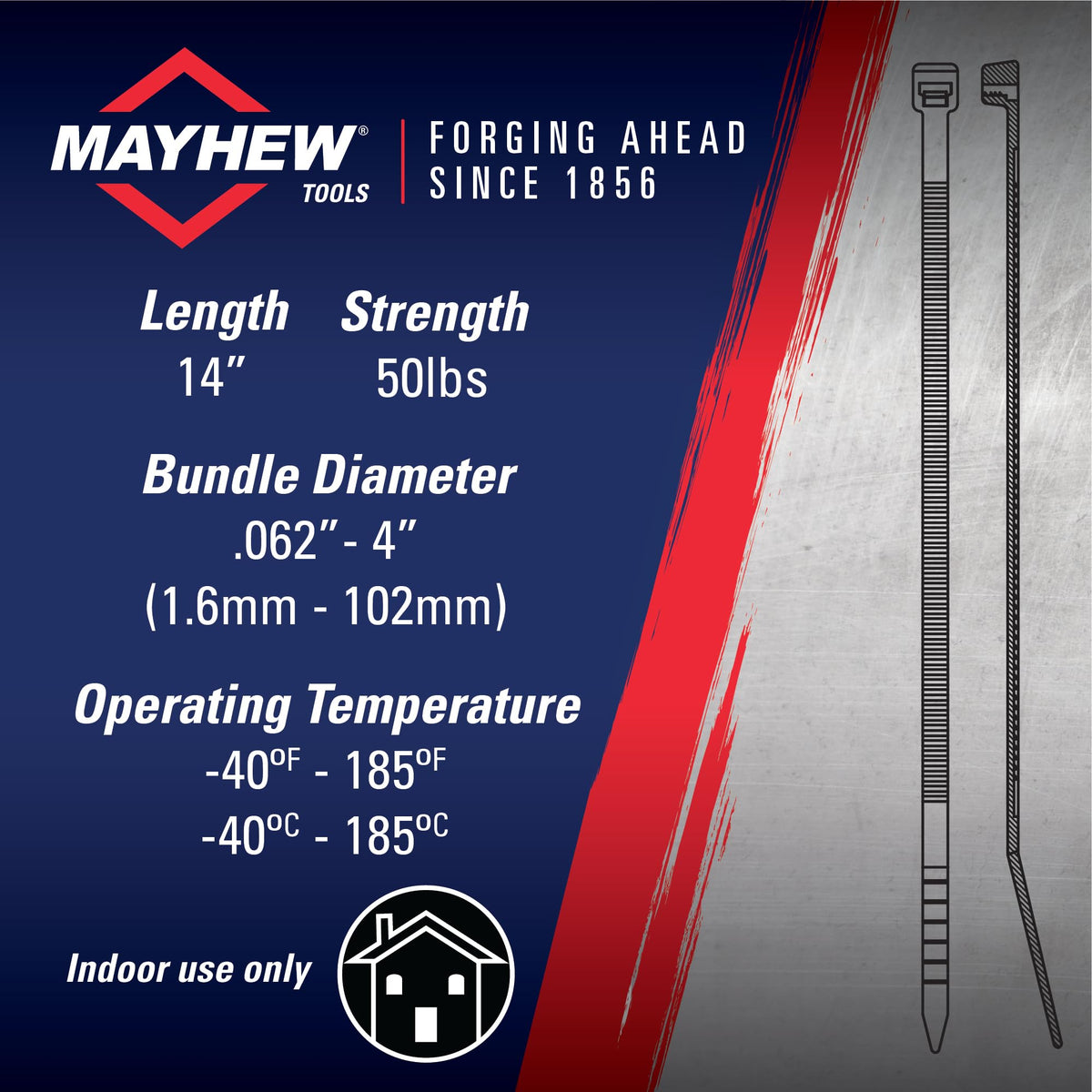 Mayhew close-up of locking head and serrated edge for secure hold
