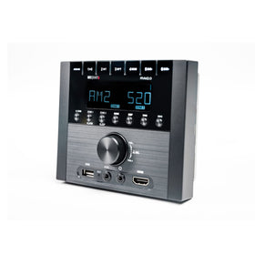 MB Quart RVM20 RV in-dash compact unit with a clear LCD screen for easy media control.