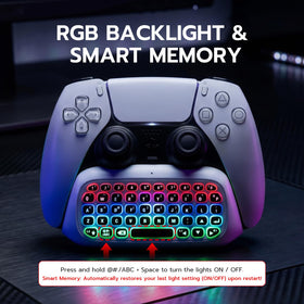 Mcbazel wireless mini keyboard for PS5 Edge, compact fit for secure grip