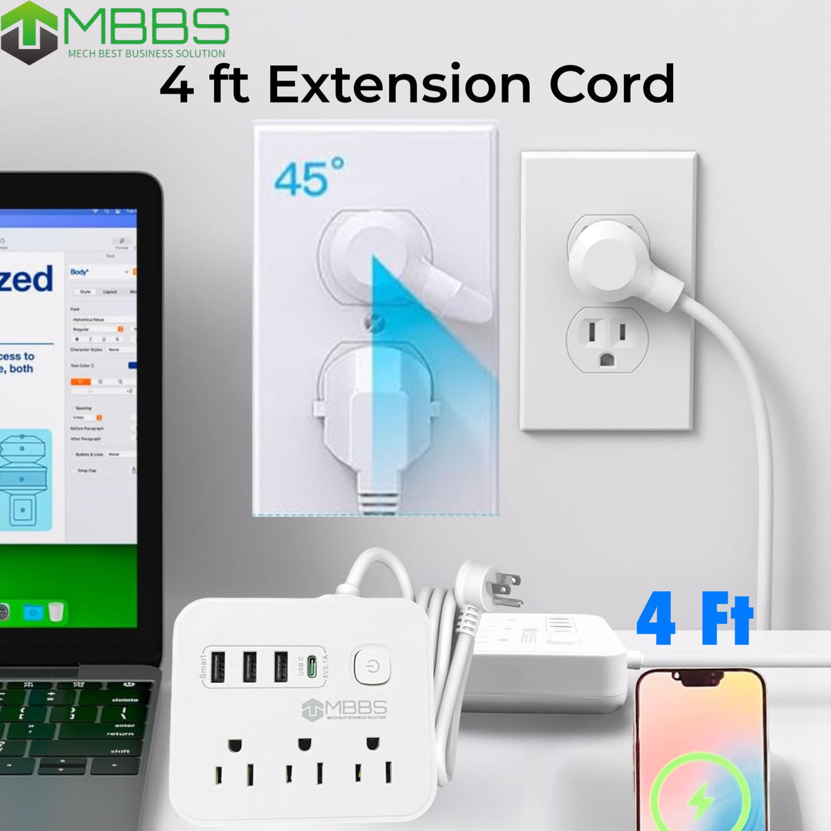 MBBS LED on/off switch for easy, visible power control.