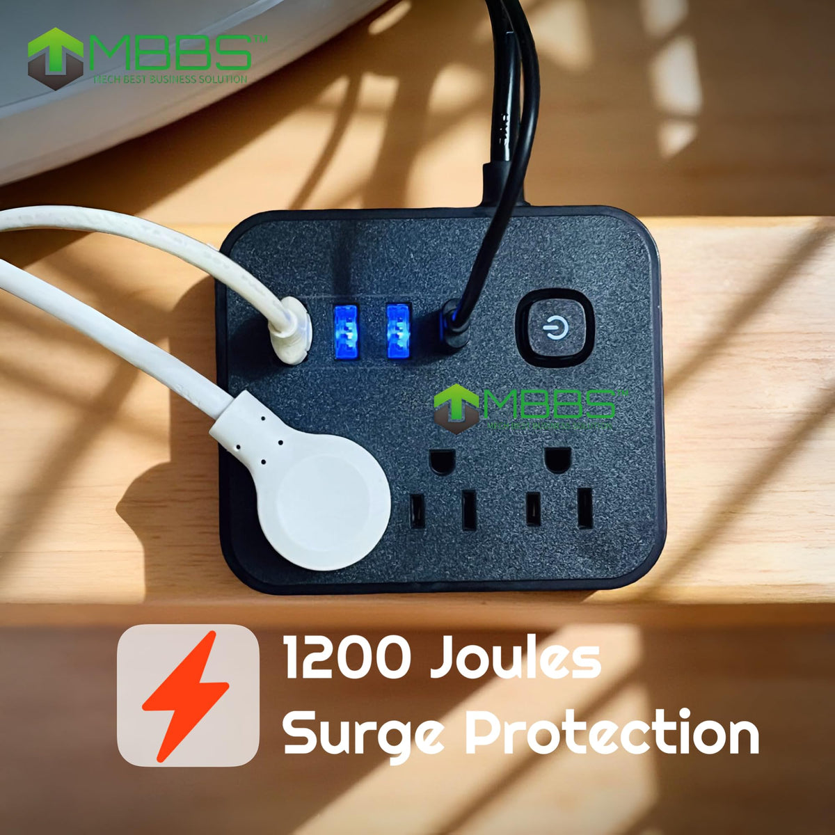 MBBS 1200J surge protection guards connected gear from spikes.
