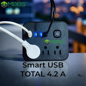 MBBS 5-foot cord extends reach to distant outlets.