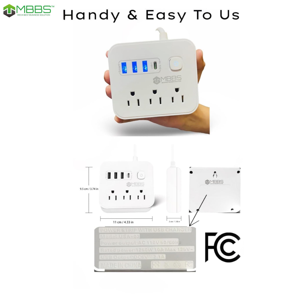 MBBS surge protector ideal for office and desk charging setups