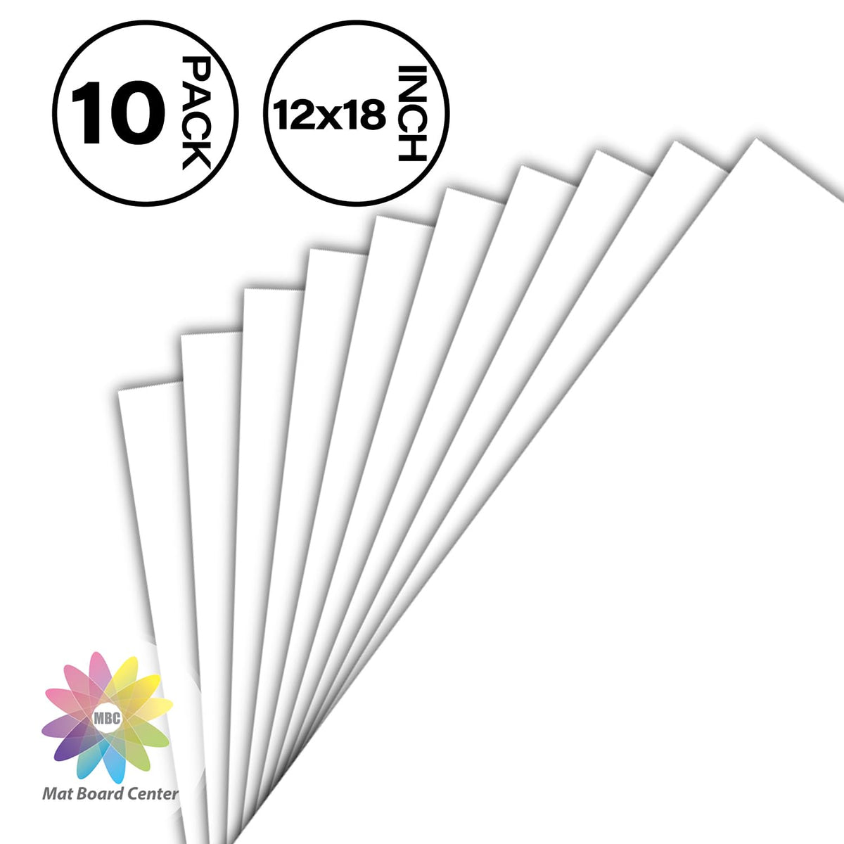 MBC 10-pack 12x18 backing boards ideal for ready-to-display photos and artworks.