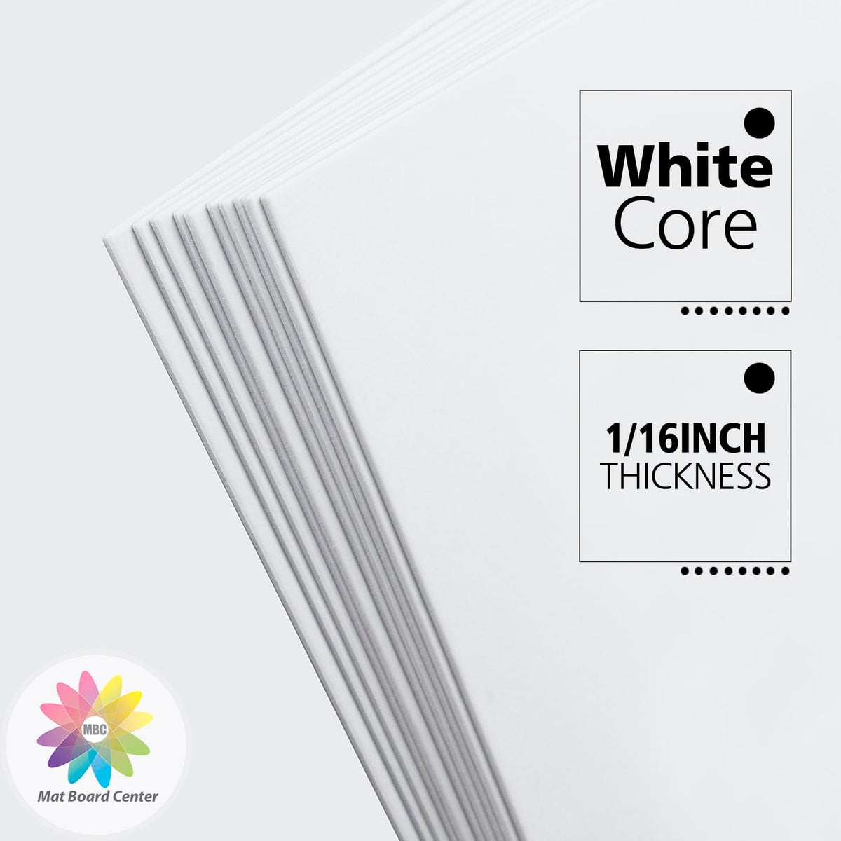 MBC Acid-free mat board protects photos and prints over time.