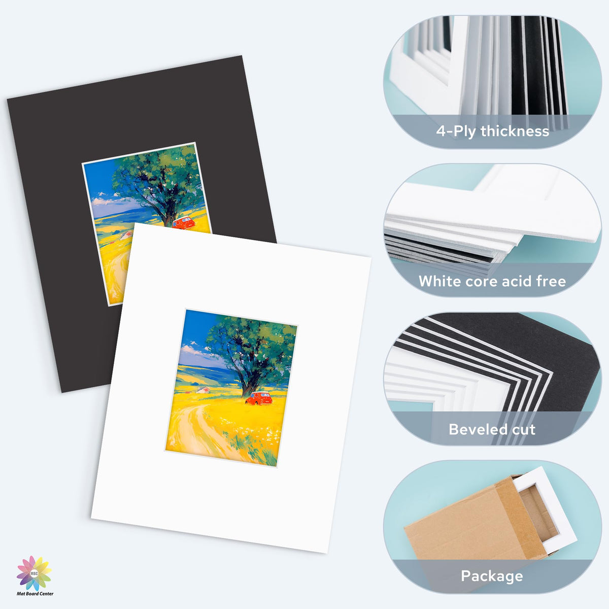 MBC Mat Board Center 16x20 pre-cut mats for 8x10 prints and artwork display