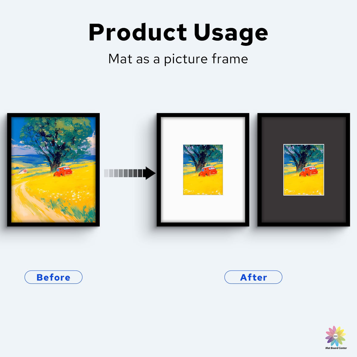MBC Mat Board Center acid-free mats help preserve prints when displayed