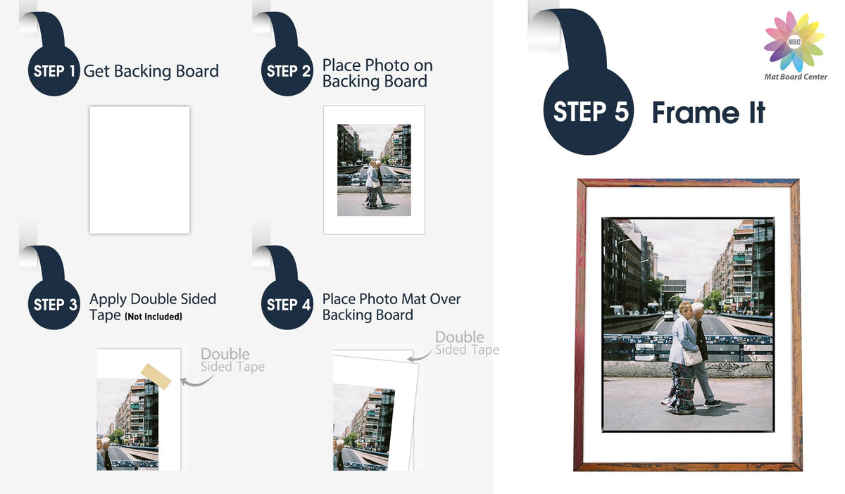 MBC MAT BOARD CENTER stacked boards showing pack quantity and space-saving storage